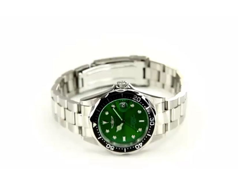 Invicta Men's 10667 Pro Diver Quartz 3 Hand Green Dial Watch